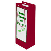 あなたの写真が付いているカスタマイズ可能なギフト用包装紙のバッグ、文字 ワインギフトバッグ (正面アングル)