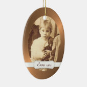 あなたの写真が付いている楕円形の陶磁器のオーナメントの銅のボーダー セラミックオーナメント (右)