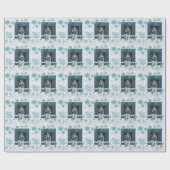 あなたの写真が付いている青の平和そして喜び ラッピングペーパー (フラット)