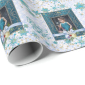 あなたの写真が付いている青の平和そして喜び ラッピングペーパー (ロールコーナー)