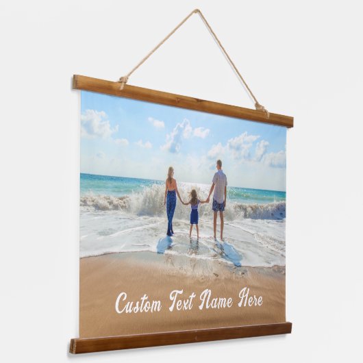 あなたの写真つるのタペストリーとカスタム文字 吊り下げ型タペストリー (傾斜あり)