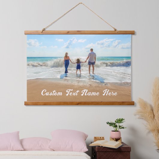 あなたの写真つるのタペストリーとカスタム文字 吊り下げ型タペストリー (寝室)