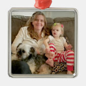 あなたの写真でこのクリスマスの装飾をパーソナライズ メタルオーナメント (正面)