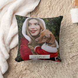 あなたの写真とあなたの犬の写真の装飾用クッション クッション