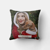 あなたの写真とあなたの犬の写真の装飾用クッション クッション (裏面)