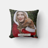 あなたの写真とあなたの犬の写真の装飾用クッション クッション (正面)