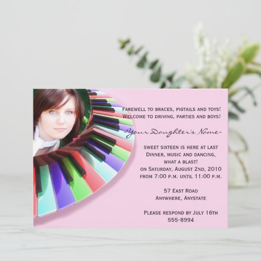 あなたの写真とのキーボードの無秩序 招待状 (スタンド正面)