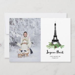 あなたの写真とのJoyeux Noel のパリのクリスマス シーズンカード
