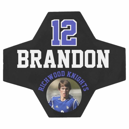 あなたの写真とカスタマイズのサッカー選手 サッカーボール (フラット)