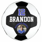 あなたの写真とカスタマイズのサッカー選手 サッカーボール (正面)