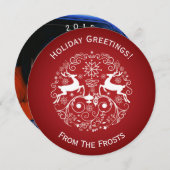あなたの写真とクリスマスグリーティングカードのラウンド シーズンカード (正面/裏面)