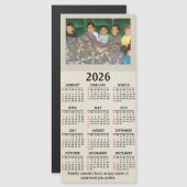 あなたの写真とテキスト付きの2026年マグネットカレンダー (正面/裏面)