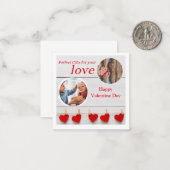 あなたの写真とテキスト ハッピーバレンタインデー ノートカード (正面/裏面インサイチュ)
