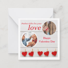 あなたの写真とテキスト 幸せなバレンタインデー ノートカード