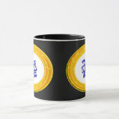 あなたの写真とハロウィーンオレンジと黄色の渦巻き マグカップ (中央)