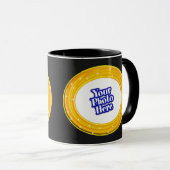 あなたの写真とハロウィーンオレンジと黄色の渦巻き マグカップ (正面右)