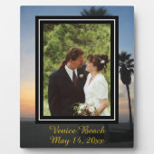 あなたの写真とビーチサンセットパームズ フォトプラーク (正面)