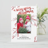 あなたの写真とベリーメリークリスマス シーズンカード (スタンド正面)