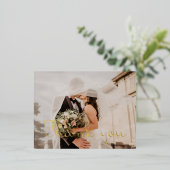 あなたの写真とメッセージ感謝していフォイルはあなたがポストカード 箔招待状ポストカード (立ち正面)