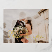 あなたの写真とメッセージ感謝していフォイルはあなたがポストカード 箔招待状ポストカード (正面)