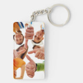 あなたの写真とモノグラムのキーチェーン キーホルダー (裏面)