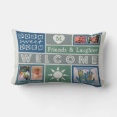 あなたの写真とモノグラムの寮の部屋の装飾用クッション ランバークッション (裏面)