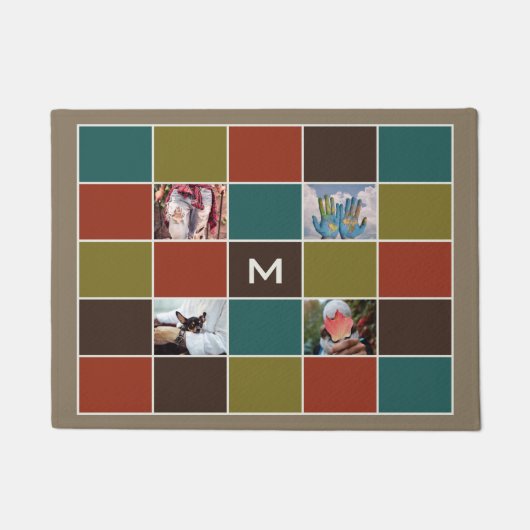 あなたの写真とモノグラムカスタムドアマット ドアマット (正面)