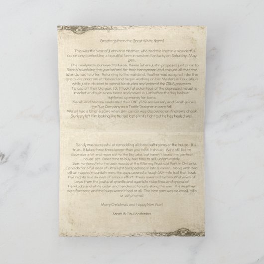 あなたの写真と一緒にパーチメントメリークリスマスカード シーズンカード (内部)