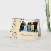 あなたの写真と一緒にパーチメントメリークリスマスカード シーズンカード (正面)