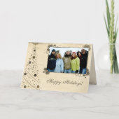 あなたの写真と一緒にパーチメントメリークリスマスカード シーズンカード (正面)