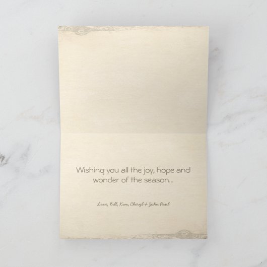 あなたの写真と一緒にパーチメントメリークリスマスカード シーズンカード (内部)