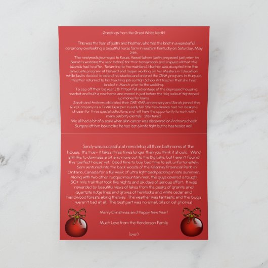 あなたの写真と一緒にメリークリスマスカード シーズンカード (内部)