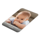 あなたの写真と任意の文字シンプルモダン写真 ユニーク マグネット (左側)