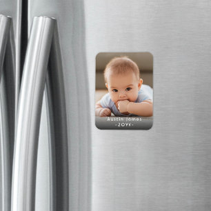 あなたの写真と任意の文字シンプルモダン写真 ユニーク マグネット