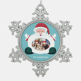 あなたの写真と名前のカスタムオーナメント スノーフレークピューターオーナメント