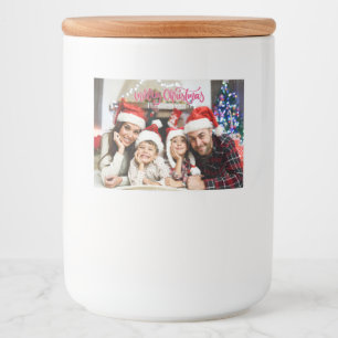 あなたの写真と名前のクリスマス フードラベル