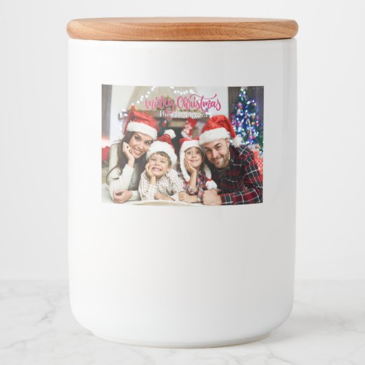 あなたの写真と名前のクリスマス フードラベル (正面)