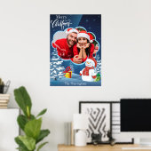あなたの写真と名前のクリスマス ポスター (ホームオフィス)