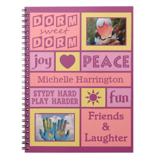 あなたの写真と名前カスタムの部屋のノート ノートブック (正面)