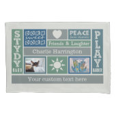 あなたの写真と名前カスタム寮の部屋枕カバー 枕カバー (正面)