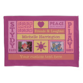 あなたの写真と名前カスタム寮の部屋枕カバー 枕カバー (正面)