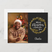 あなたの写真と名前クリスマスの願い葉書 シーズンポストカード (正面/裏面)