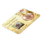 あなたの写真と名前クリスマスボールマグネット マグネット (左側)