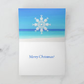 あなたの写真と名前ビーチクリスマスカード シーズンカード (内部)