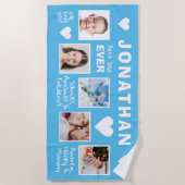 あなたの写真と名前最高のパパビーチタオル ビーチタオル (正面)