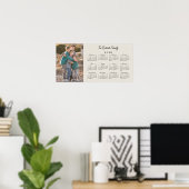 あなたの写真と名前2026カレンダーフェイクキャンバス ポスター (ホームオフィス)