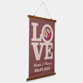 あなたの写真と文字との愛カスタム 吊り下げ型タペストリー (傾斜あり)