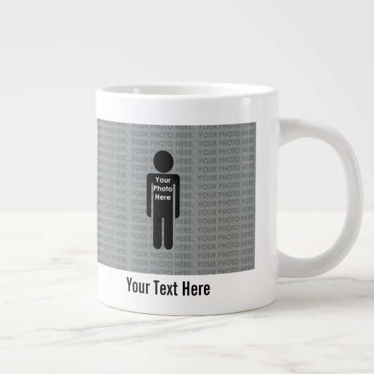 あなたの写真と文字はこちらカスタムジャンボマグ ジャンボコーヒーマグカップ (右)