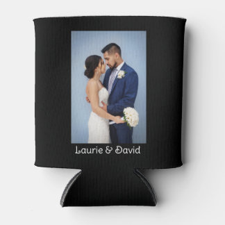 あなたの写真と文字は黒パーソナライズされた色 缶クーラー