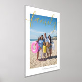 あなたの写真と文字パーソナライズされたファミリータイポグラフィ 箔ポスター (レイダウン)